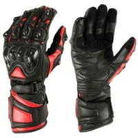 red moto gloves