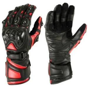 red moto gloves