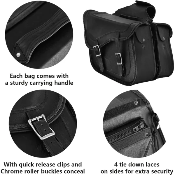 Motorcycle Leather Saddle Bags 3
