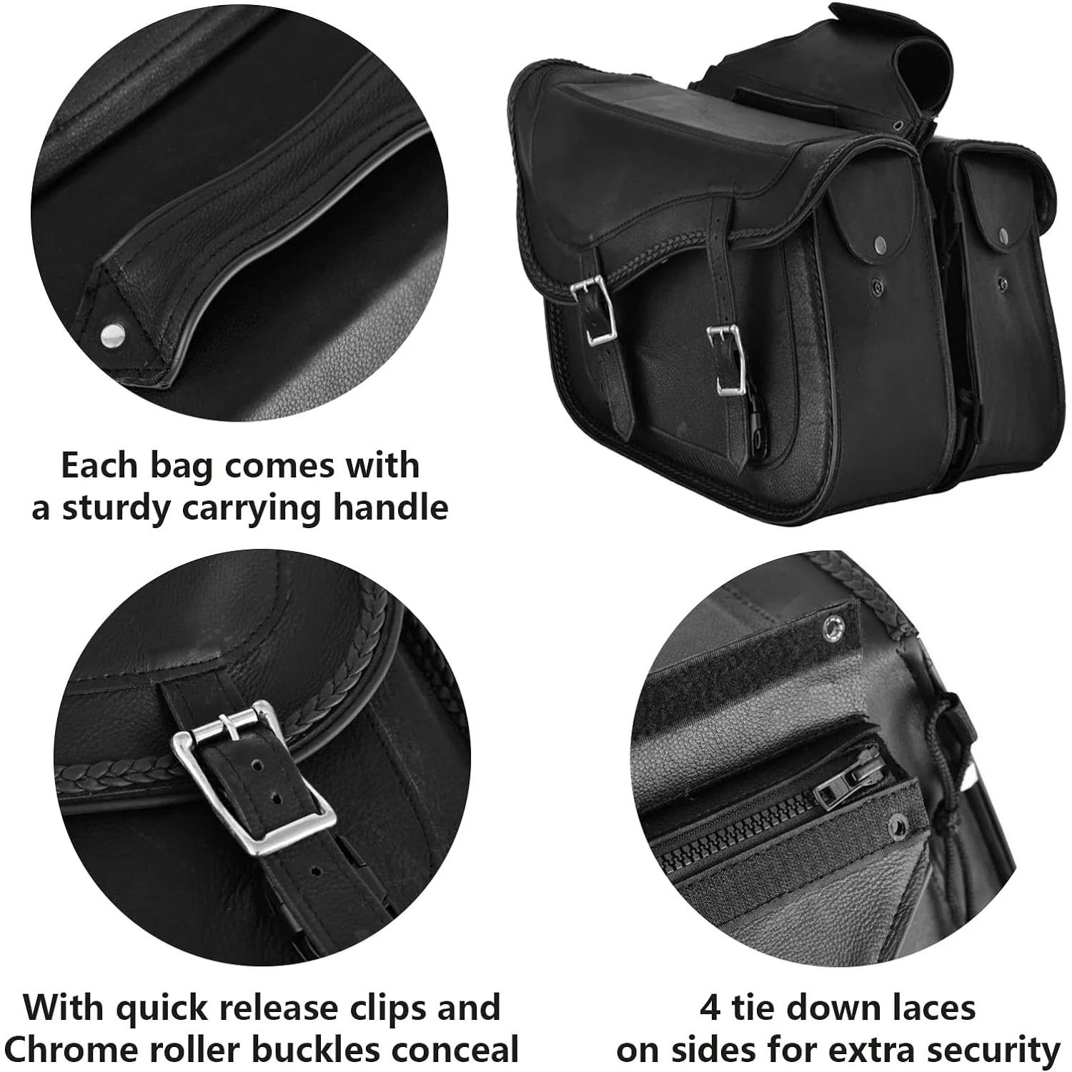 Motorcycle Leather Saddle Bags 2