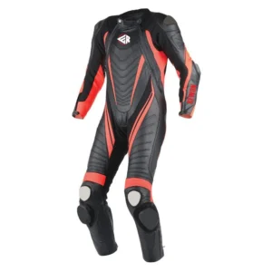 red moto one piece suit