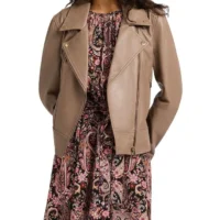 Taupe Tempest Leather Jacket