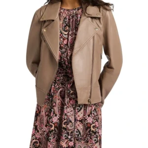 Taupe Tempest Leather Jacket