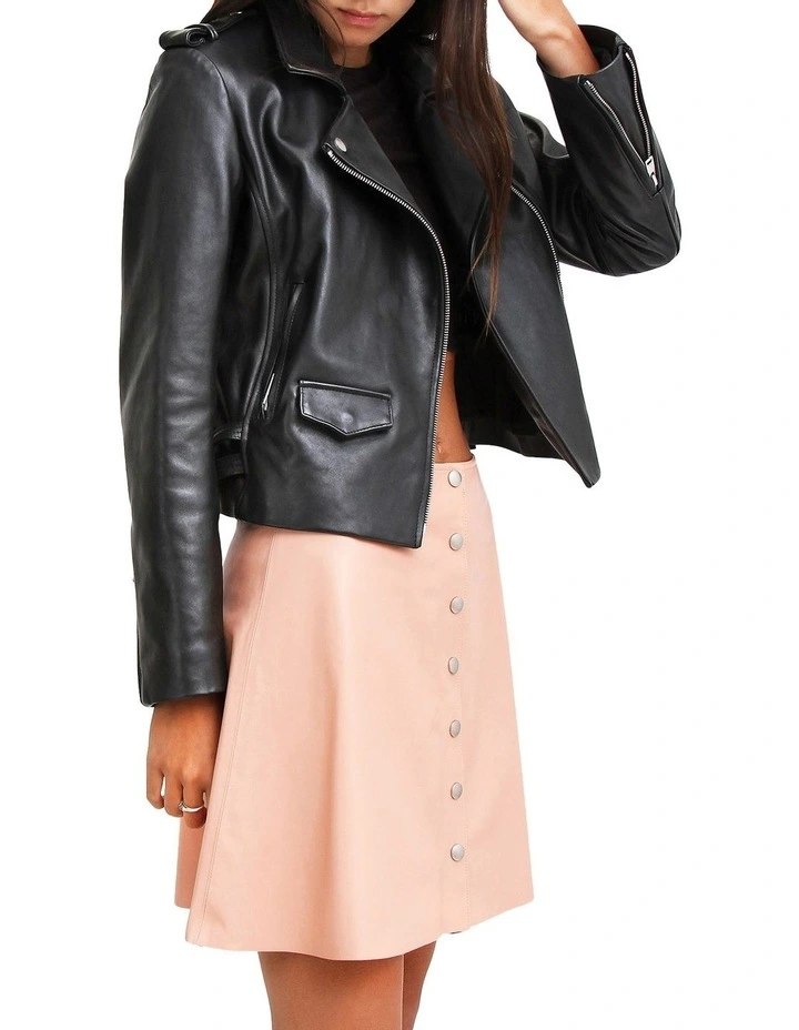 Charcoal Surge Leather Motorcycle Jacket