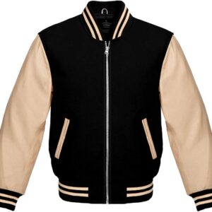 Black & Tan Leather Varsity Jacket