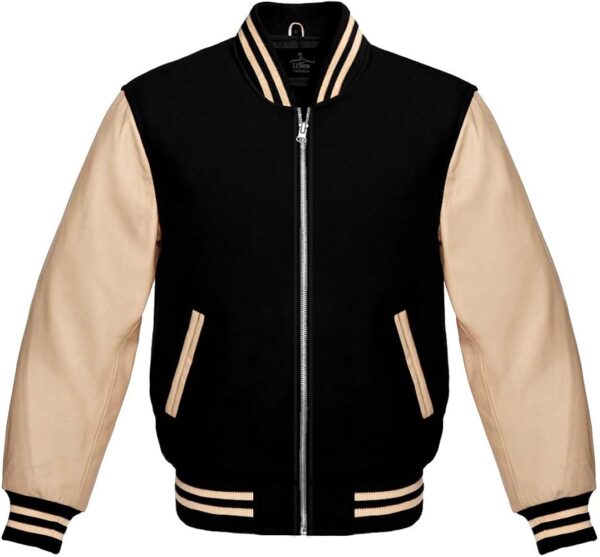 Black & Tan Leather Varsity Jacket