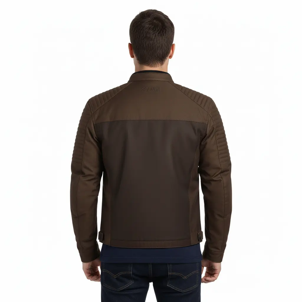 Ridge Brown Leather Biker Jacket 1