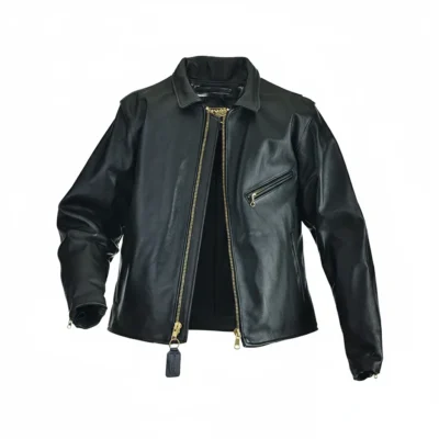 Enfield Black Classic Leather Motorcycle Jacket