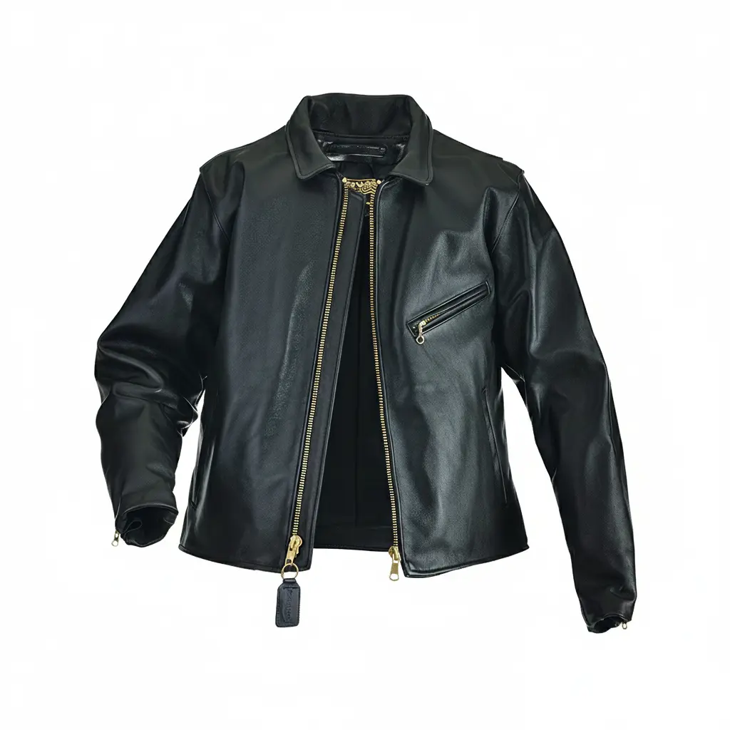 Enfield Black Classic Leather Motorcycle Jacket