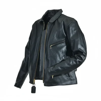 Enfield Black Classic Leather Motorcycle Jacket