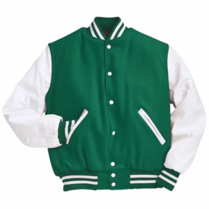Green & White Classic Varsity Jacket