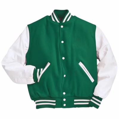 Green & White Classic Varsity Jacket
