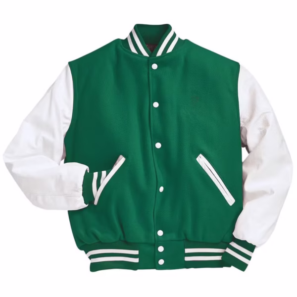 Green & White Classic Varsity Jacket