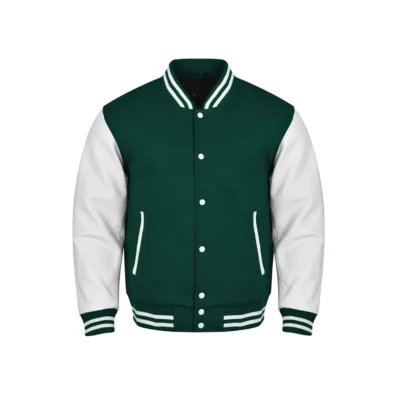 Green & White Classic Varsity Jacket