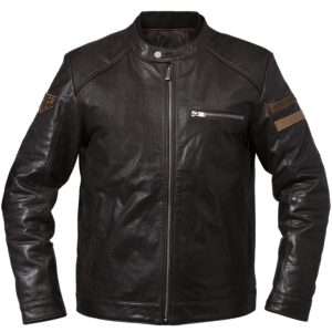Heritage Brown Leather Cafe Racer Jacket