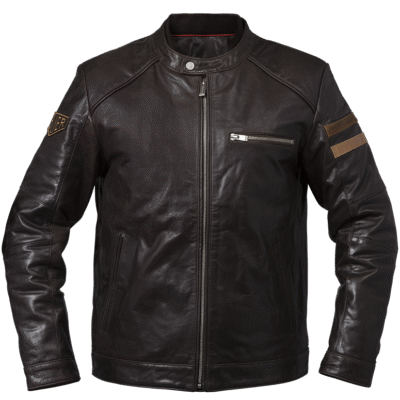 Heritage Brown Leather Cafe Racer Jacket
