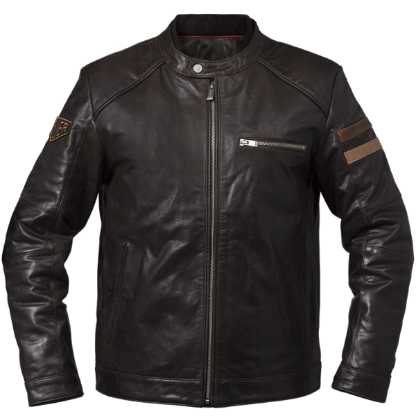 Heritage Brown Leather Cafe Racer Jacket
