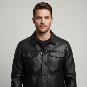 Ironclad Black Leather Trucker Jacket
