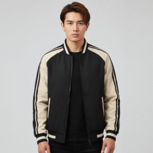Midnight Stride Retro Bomber Jacket