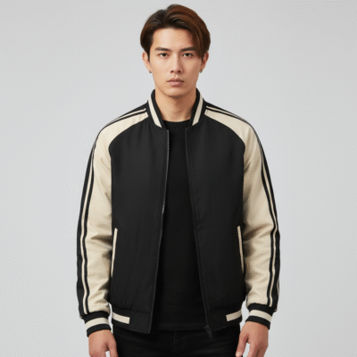 Midnight Stride Retro Bomber Jacket