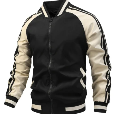 Midnight Stride Retro Bomber Jacket