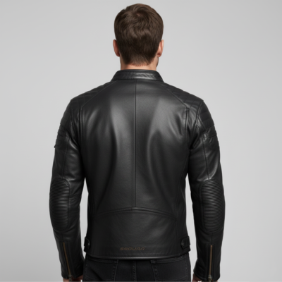 Raven Black Leather Biker Jacket