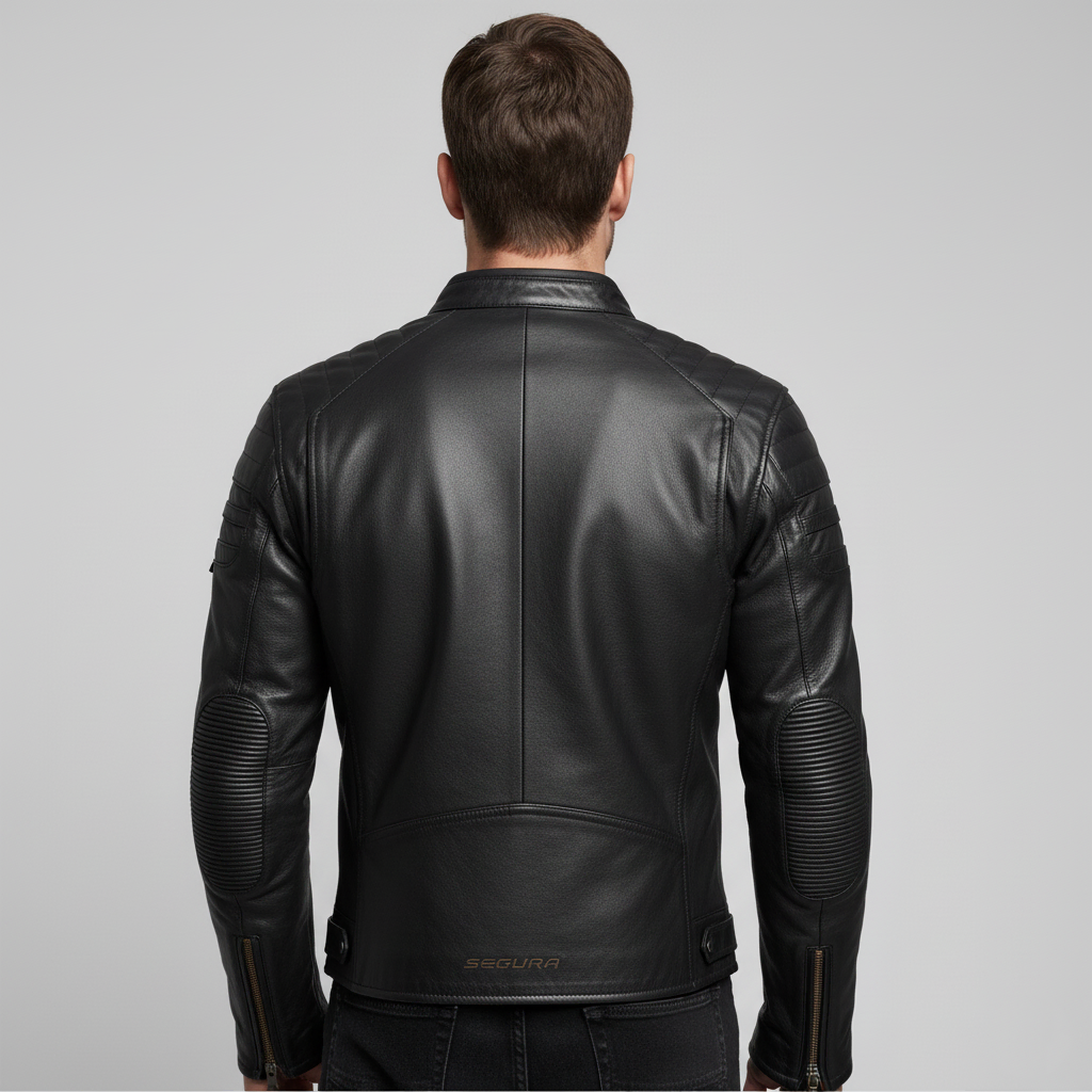 Raven Black Leather Biker Jacket
