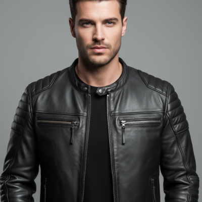 Rogue Classic Black Leather Biker Jacket