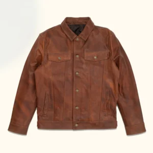 Rustic Heritage Brown Leather Trucker Jacket