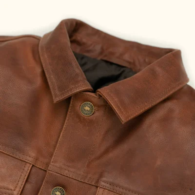 Rustic Heritage Brown Leather Trucker Jacket