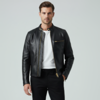 Shadowhawk Classic Leather Biker Jacket