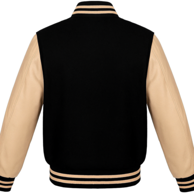 Sovereign Black & Tan Leather Varsity Jacket – Classic Urban Style