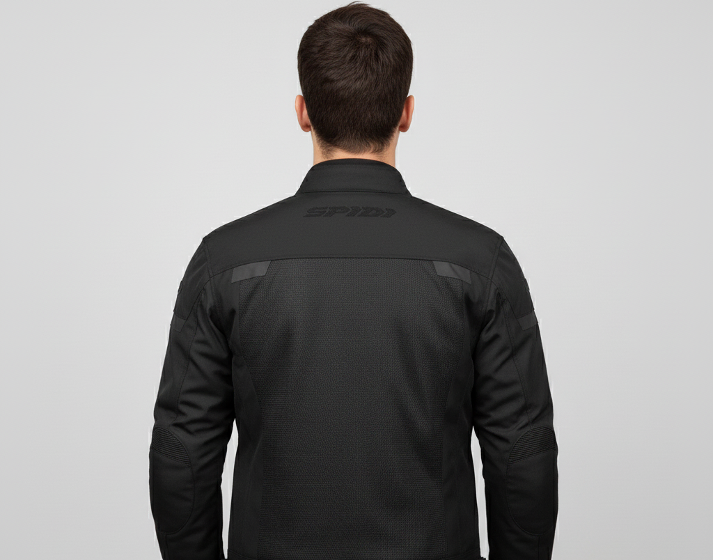 Spidi Tour Net Tex Black Motorcycle Jacket back side