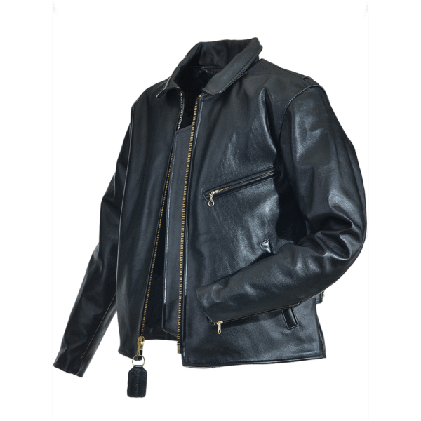 Enfield Black Classic Leather Motorcycle Jacket