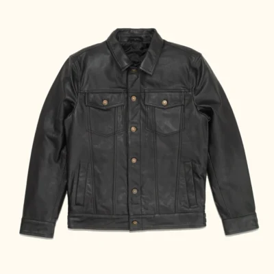 Ironclad Black Leather Trucker Jacket