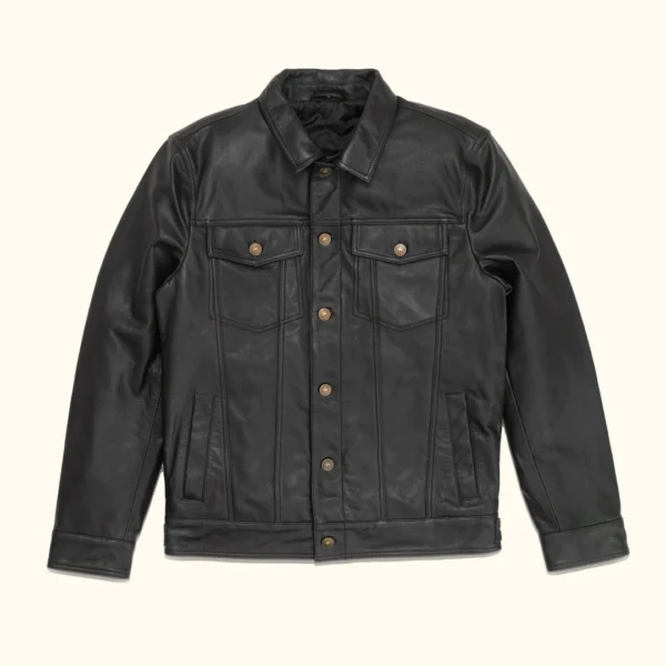 Ironclad Black Leather Trucker Jacket