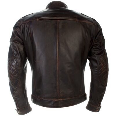 Heritage Brown Leather Cafe Racer Jacket