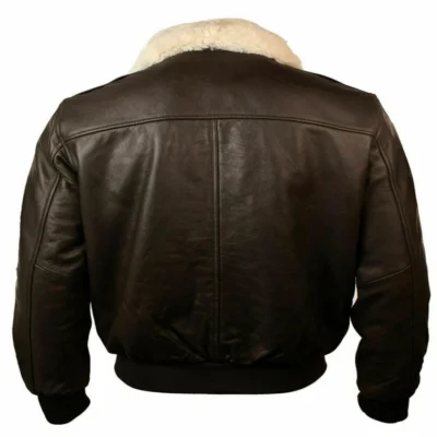 Men’s Brown Shearling Leather Bomber Jacket – Aviator Pilot Style UK